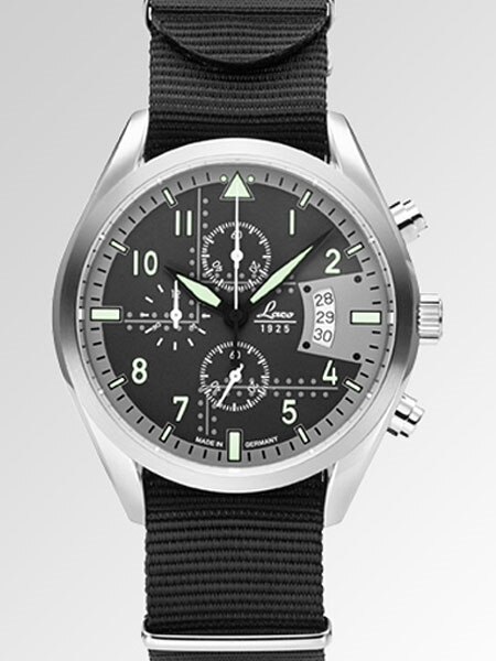 Laco Detroit Pilot Chronograph with stopwatch and 12-hour