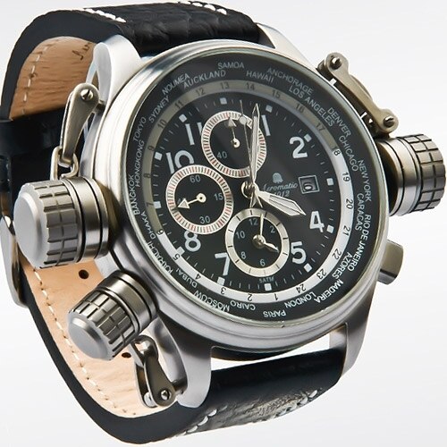 Aeromatic 1912 47mm Pilot Alarm Chronograph and World City Scale