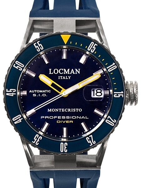 Locman Montecristo 200 Meter Automatic Dive Watch with 44mm Stainless Steel  and Titanium Case #513BLYLBL