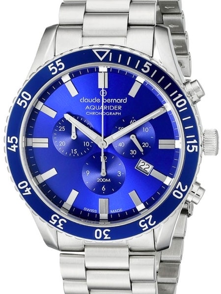 Claude Bernard Aquarider Blue Dial Chronograph Dive Watch #10223
