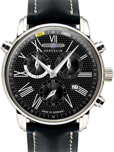 Graf Zeppelin Chronograph Watch with Alarm Funcition, Domed