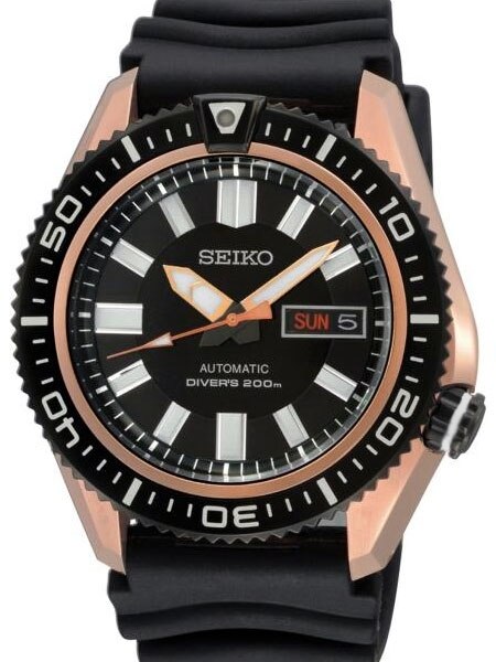 Seiko Stargate II Automatic Dive Watch with Orange Dial and Rubber