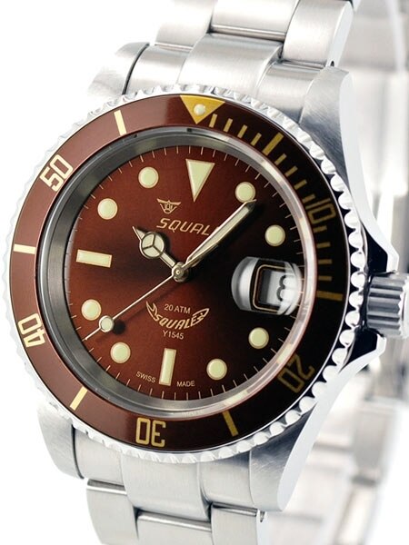 Squale 200 meter Root Beer Swiss Automatic Dive watch with