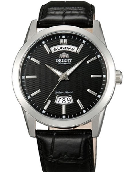 Orient Union 21-Jewel Automatic Day and Date Watch with Black Dial and  Black Strap #EV0S004B