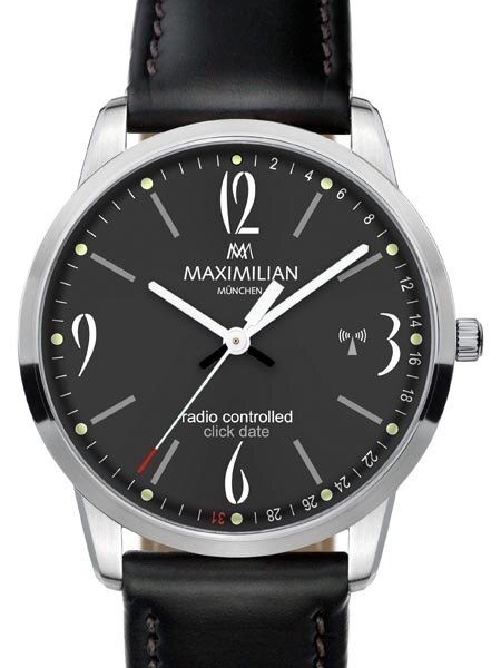 Maximilian Radio Controlled Dress Watch with Push Button Date Display #5330-2 Maximilian Radio Controlled Dress Watch with Push Button Date Display #5330-2