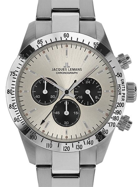 Jacques Lemans Nostalgie Orologio Uomo: Quarzo, Cassa Acciaio 39mm, Cinturino Pelle Marrone