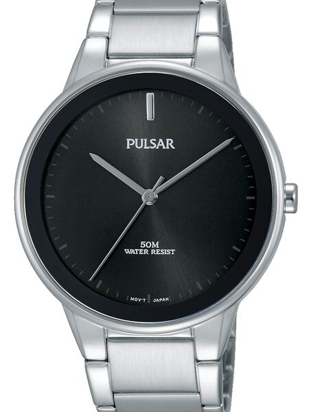 Pure Pulse Ⅱ Pulsar Mans Quartz Watch with a silvertone case and bracelet #PG2043