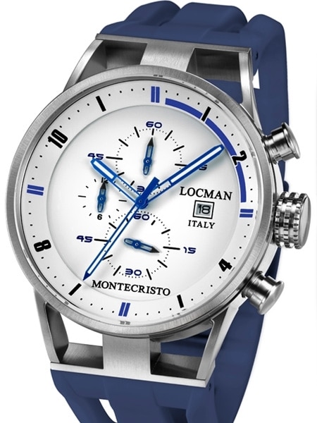 Locman Montecristo 100 Meter Chronograph Watch 44mm case #510WHBLBL