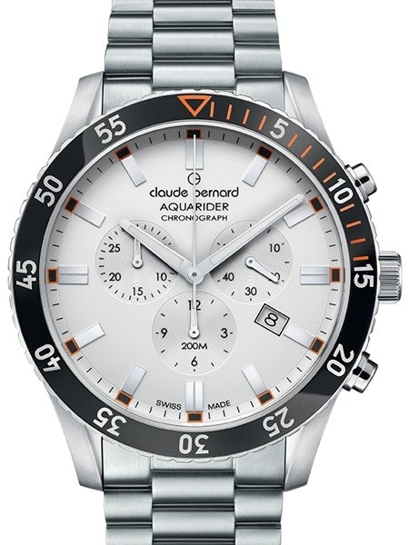 claude bernard バードランド jazz800913 NIN2 Claude Bernard Aquarider Silver Dial Chronograph Dive Watch #10223