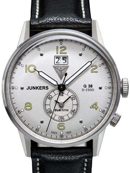 Junkers G38 Big Date, Dual Time Watch with Two Crowns #6940-4