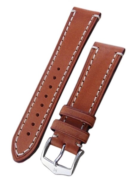 Hirsch Liberty One Piece Gold Brown Calf Leather Watch Strap
