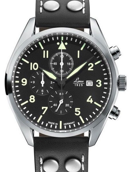 Laco Trier Pilot Chronograph with stopwatch and 12-hour totalizer