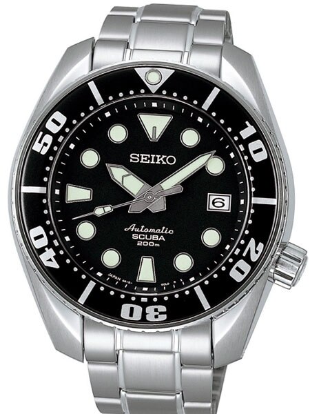 Seiko Sumo Prospex Automatic Dive Watch with Black Dial and Stainless Steel  Bracelet #SBDC001