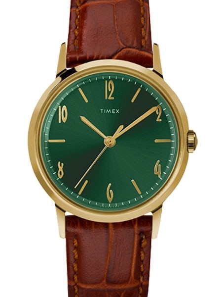 TIMEX MECHANICAL オリーブグリーン Timex 34mm Marlin Hand Wind Mechanical Watch with Green Dial