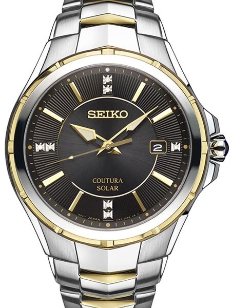 Seiko Solar Powered Watch with 42.5mm Two-Tone Stainless