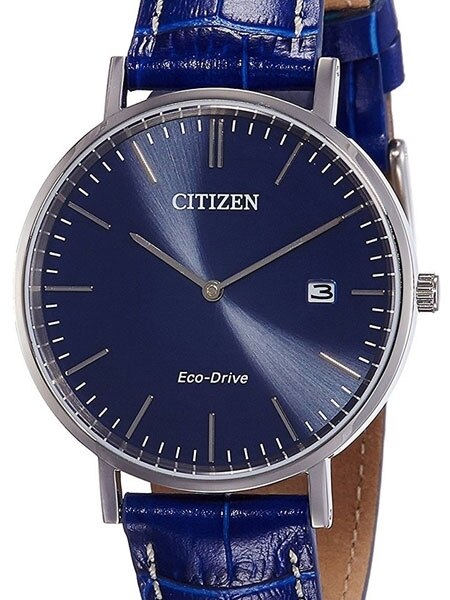 Citizen Eco-Drive Watch with Blue Leather Strap #AU1080-11L