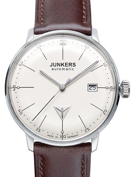 Junkers Bauhaus Swiss Automatic Watch with Domed Hesalite Crystal