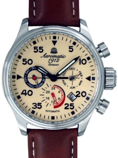 Aeromatic 1912 Calendar Watch with Luminous Dial #A1425