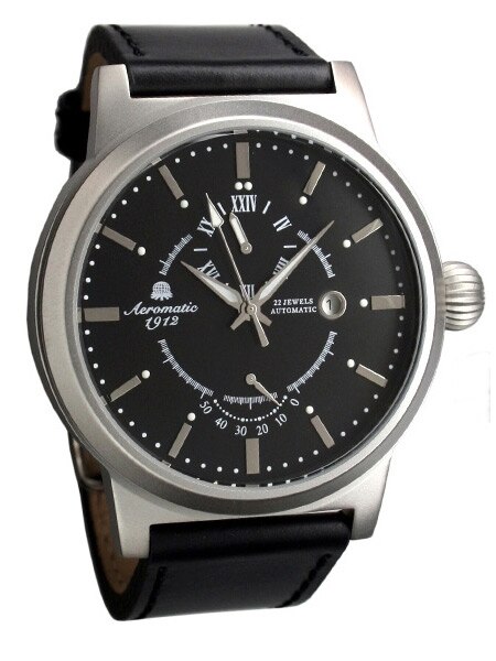 Aeromatic 1912 Classic Automatic Military Watch with Power Reserve
