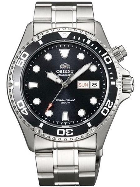 Orient Black Ray 21-Jewel Automatic Dive Watch on a Bracelet