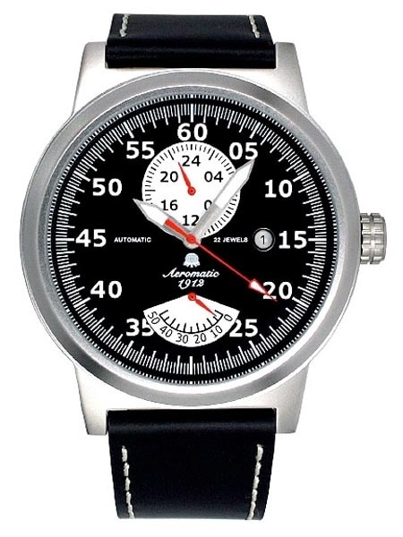Aeromatic 1912 Aviator Watch with Power Reserve Indicator and 24
