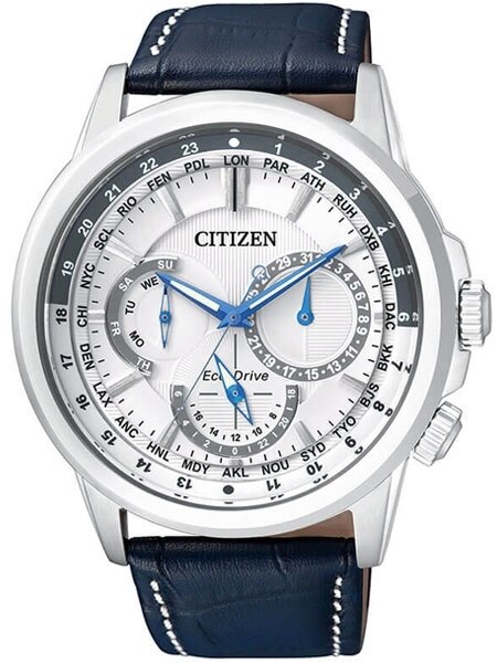 CITIZEN エコドライブ　BUBU2020-11a Citizen Eco-Drive Day and Date World Time Watch with Leather