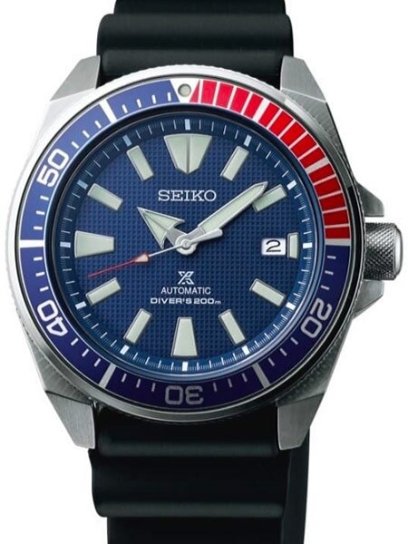 Seiko Samurai Prospex Automatic Dive Watch with Blue Dial and