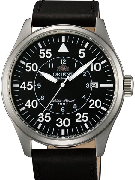 Orient 21-Jewel Automatic Aviator Flight Watch with Black Leather