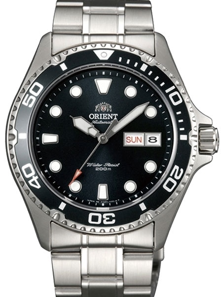 Orient Ray II Black Dial Automatic Dive Watch with Stainless Steel