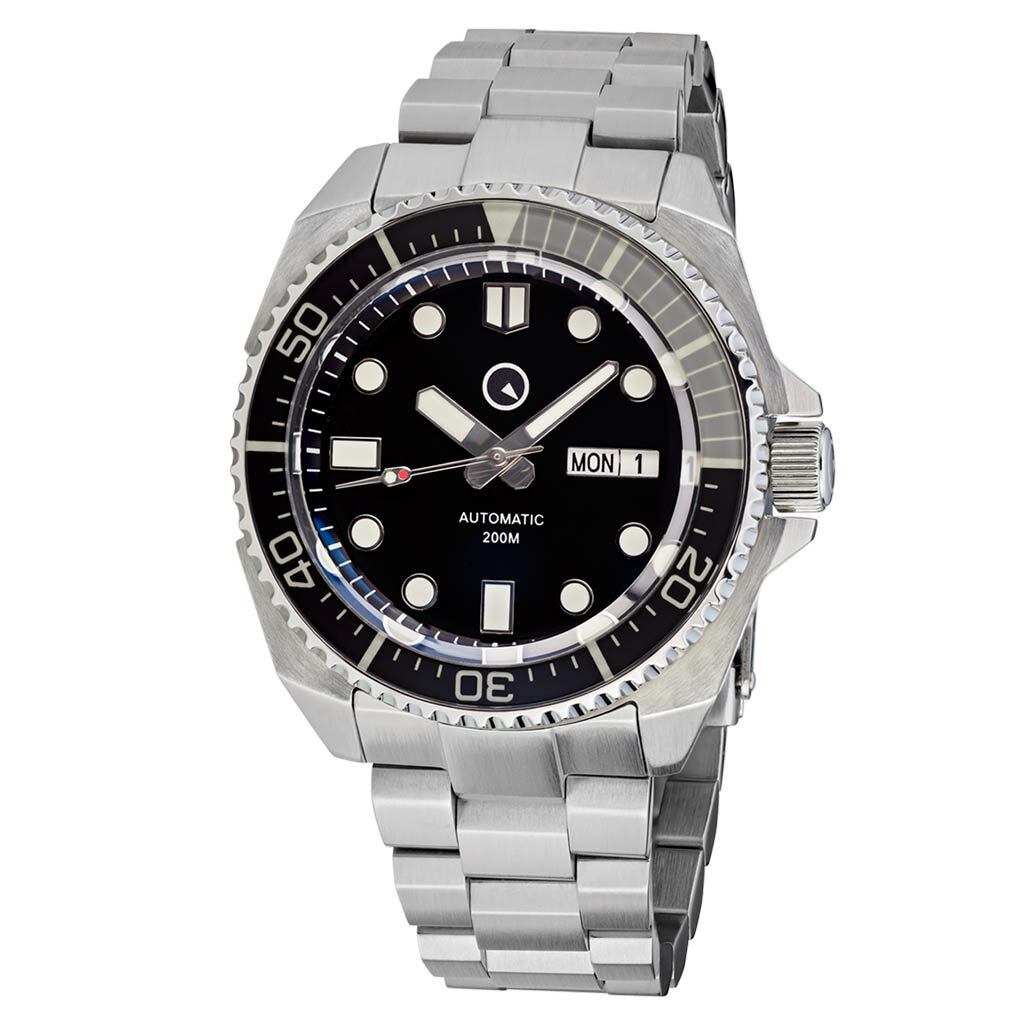 Islander Black Dial Automatic Dive Watch with AR Double-Dome