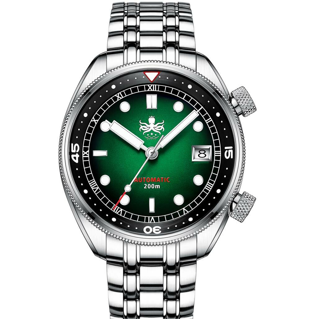 PHOIBOS Eagle Ray 200-Meter Automatic Dive Watch with Double Dome