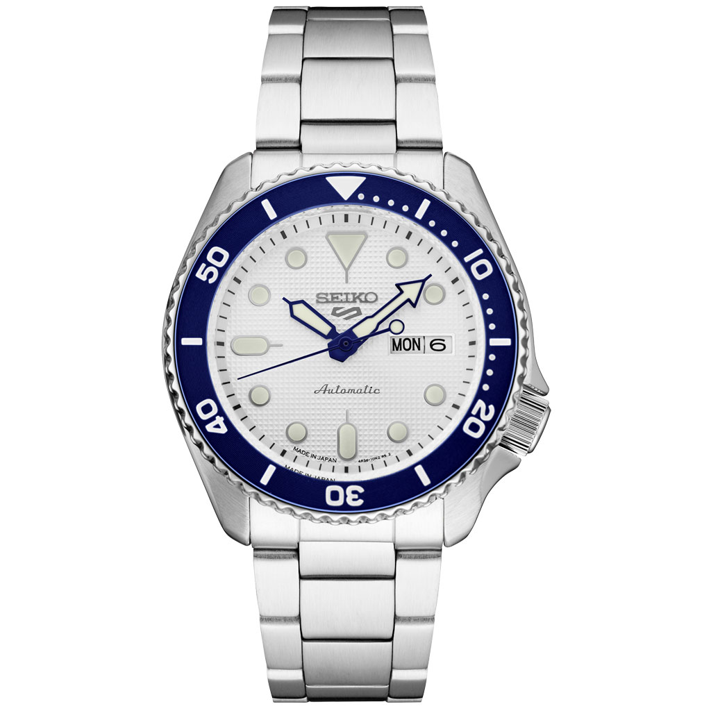 Seiko 5 Sports 24-Jewel Automatic Watch with Textured White
