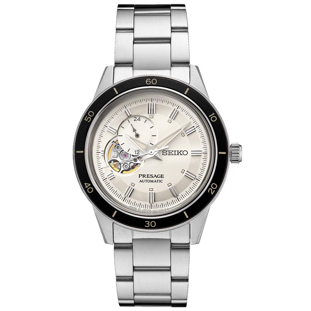 Seiko Presage Automatic Open-Heart Watch with 24-Hr Sub-Dial and