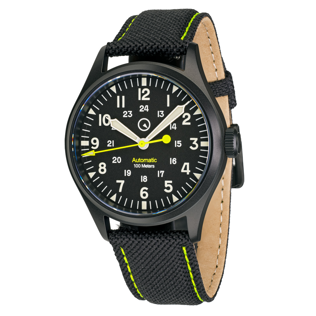 Islander Mitchel Automatic Field Watch with Black DLC SS Case and