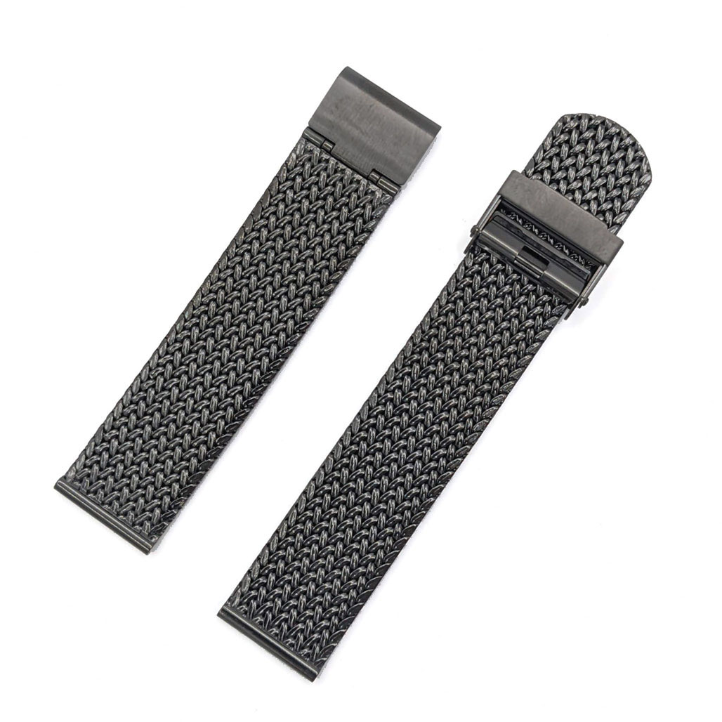 Staib 20mm Polonaise IP Black Stainless Steel Mesh Bracelet