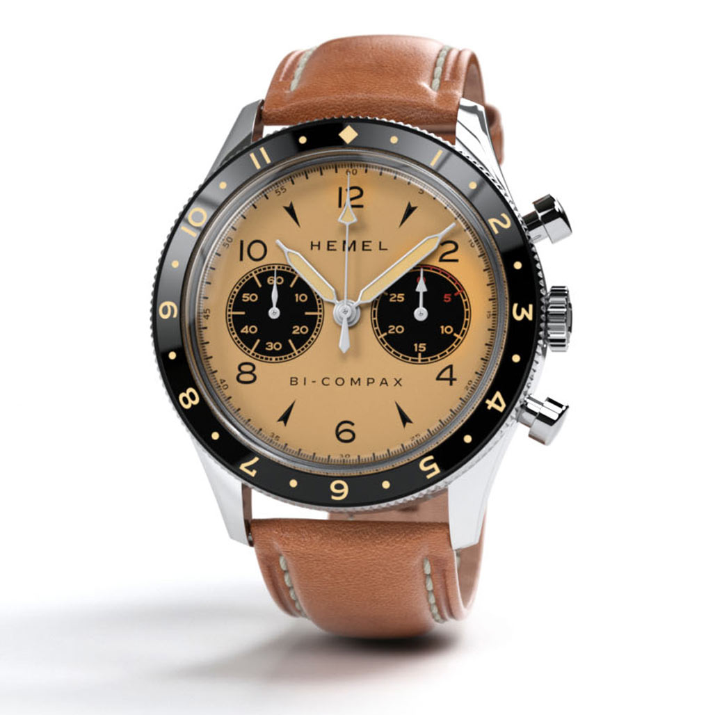 HEMEL Air Wing Mechanical Chronograph with Dual-Time Bezel and DD