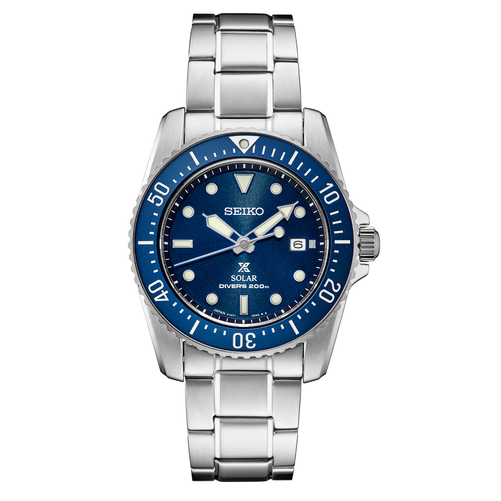 Seiko 38mm Prospex Blue Dial Solar Dive Watch #SNE585