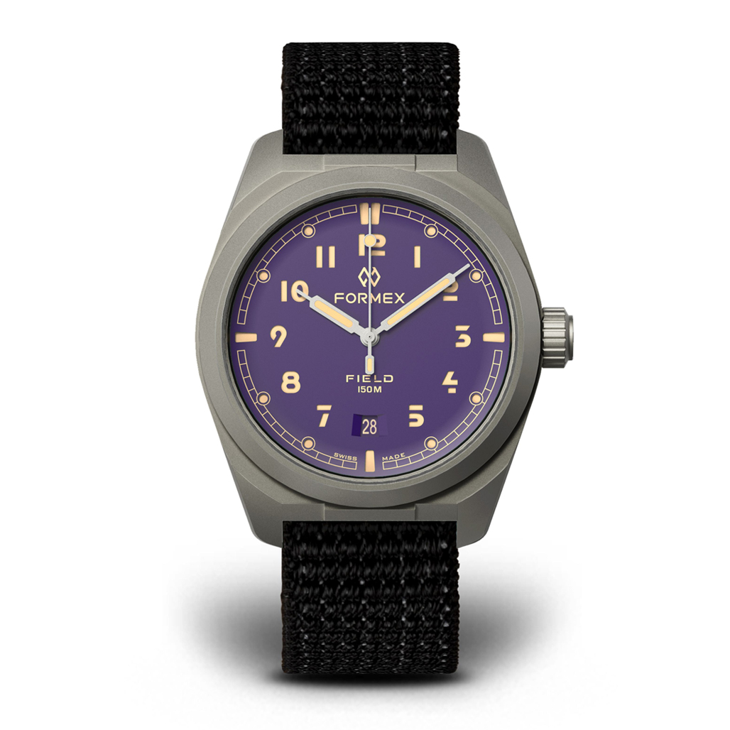 Formex Swiss Automatic Field Watch with Ultra-Violet Dial and