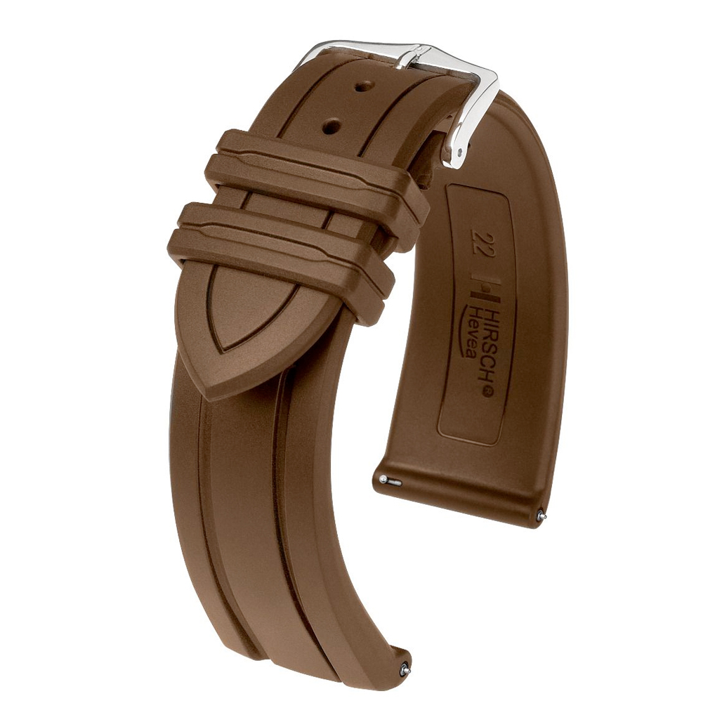 シュタイフ　ウエッジウッド Hirsch Hevea Brown Premium Caoutchouc Natural Rubber Watch Strap