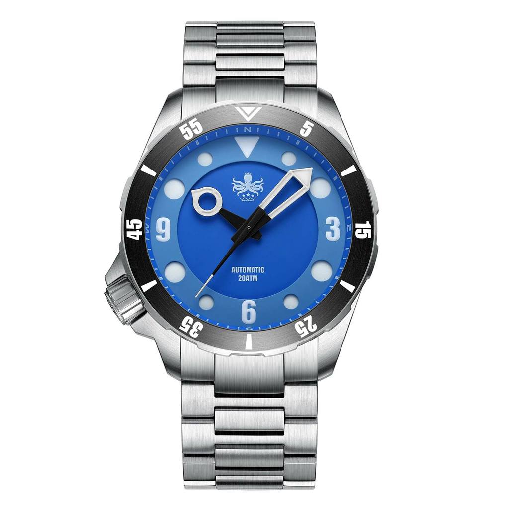 Phoibos Apollo Automatic Dive Watch with Blue Sandwich Dial #PY036B
