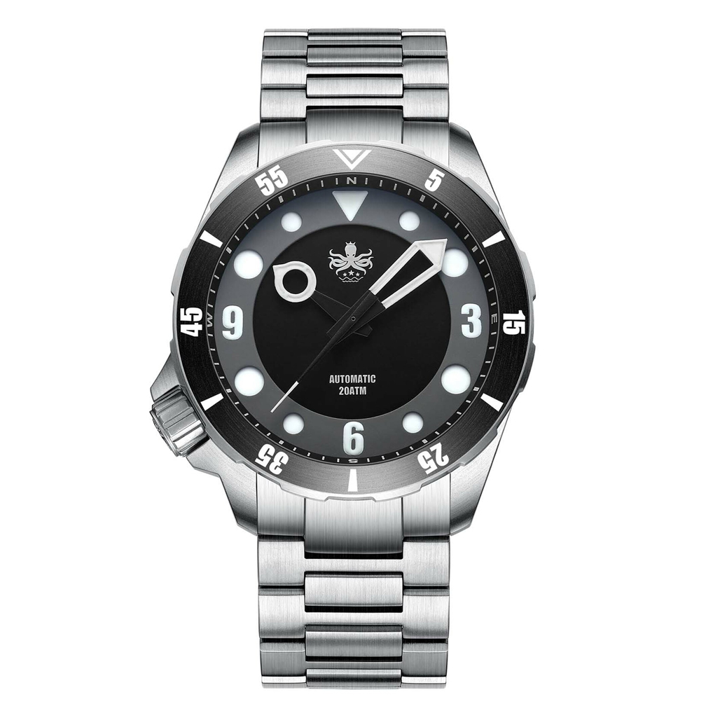 Phoibos Apollo Automatic Dive Watch with Black Sandwich Dial #PY036C