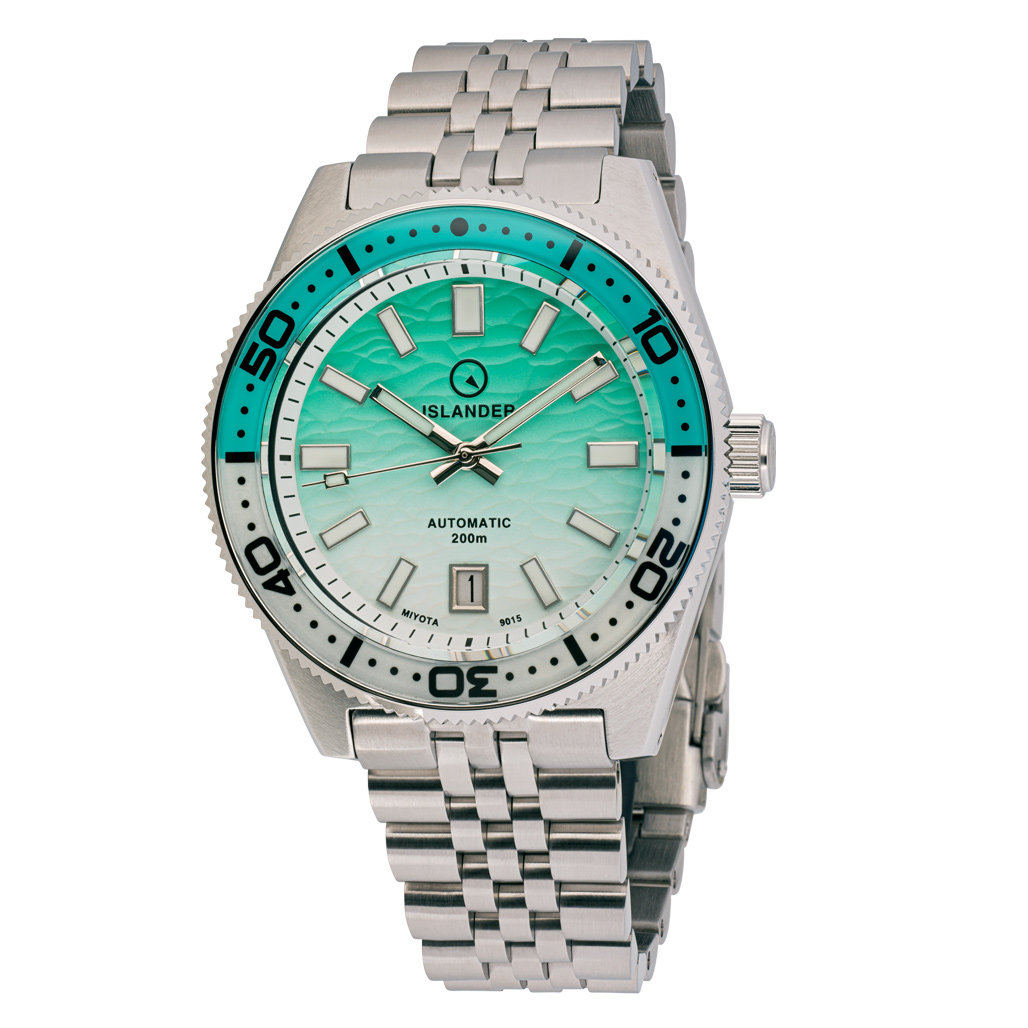 時計 er Northport (ISL-155) Islander Northport Hi-Beat Automatic Dive Watch with Seafoam