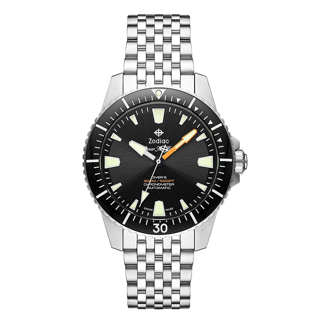 Zodiac Super Sea Wolf Pro-Diver Automatic Stainless Steel Watch