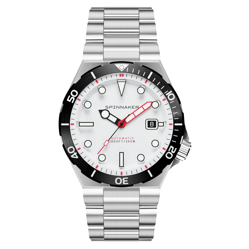 Spinnaker Hi-Beat Boettger Dive Watch with Blizzard White
