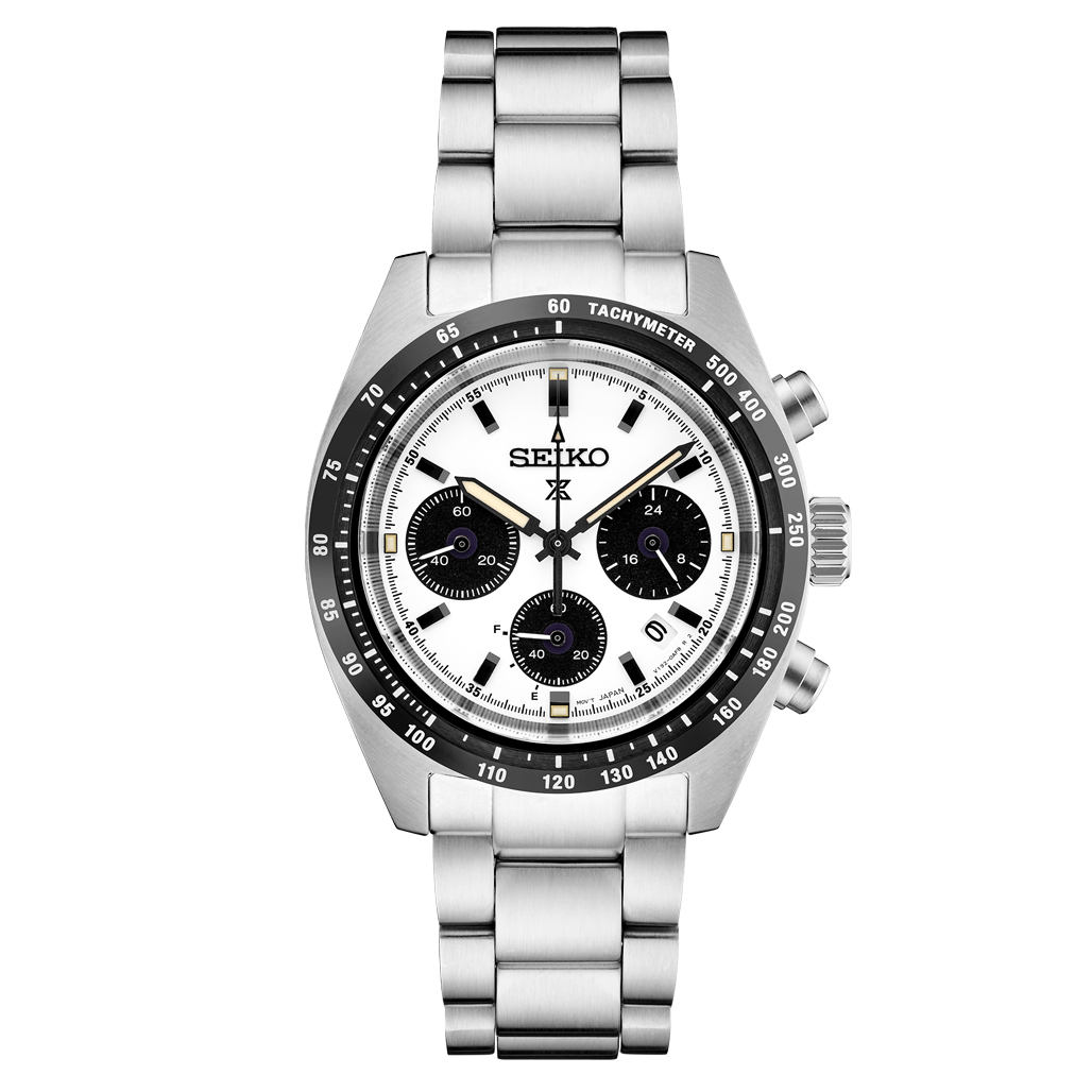 なでしこセイコー PROSPEX SuperRunnersSolar Seiko Prospex Speedtimer Solar Chronograph with White Dial