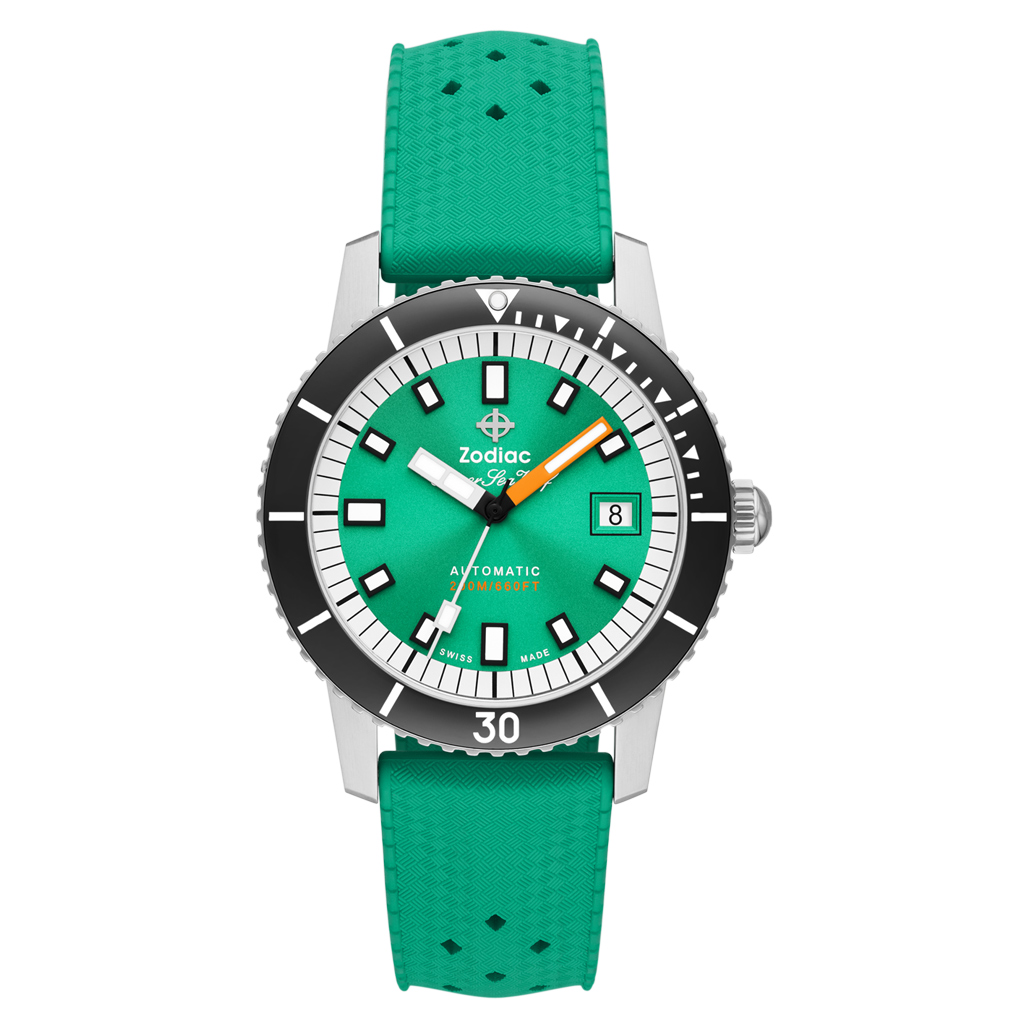 Zodiac Super Sea Wolf Automatic Sea Foam Green Watch with Rubber