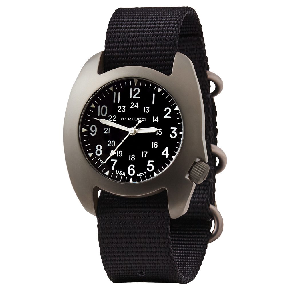 Bertucci D-3T Retroform Epic Field Watch with Black Dial and Black