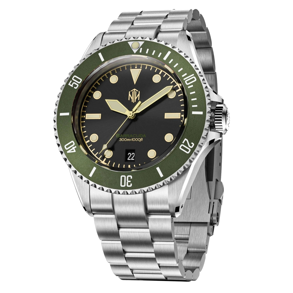 NTH Legends Series Barracuda Vintage Green Dive Watch with Date