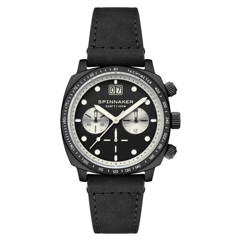 Spinnaker Hull Chronograph in Black Case and Black Dial #SP-5068-08