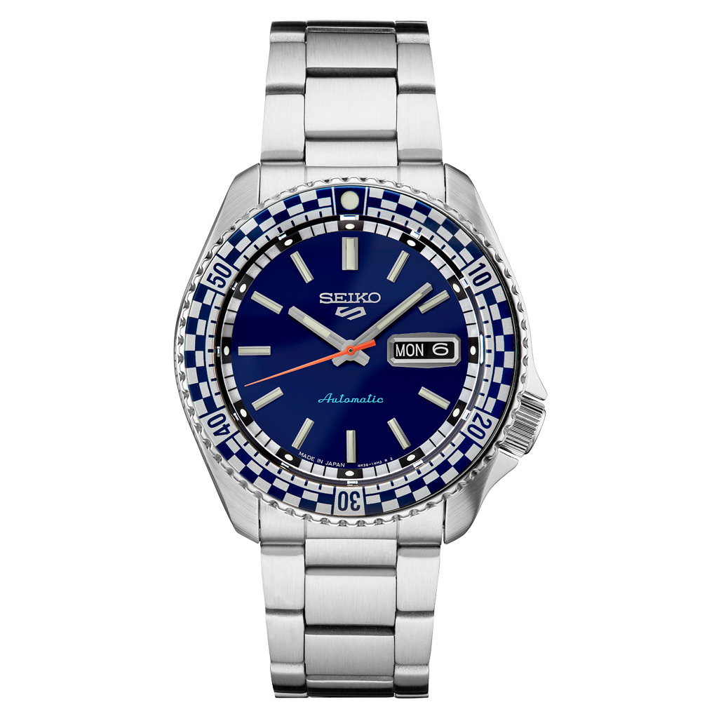 Seiko Sports Special Edition Watch with Checkerboard Bezel and